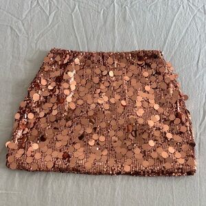 Amazon Copper Sequin Mini Skirt